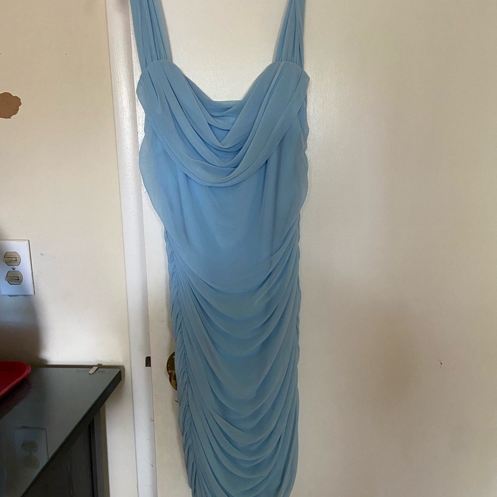 Blue Draped Dress